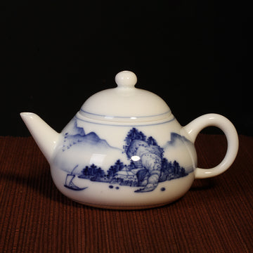 Hand Drawn Ceramic Teapot 99ml ( Mountain River/Plum Blossom)